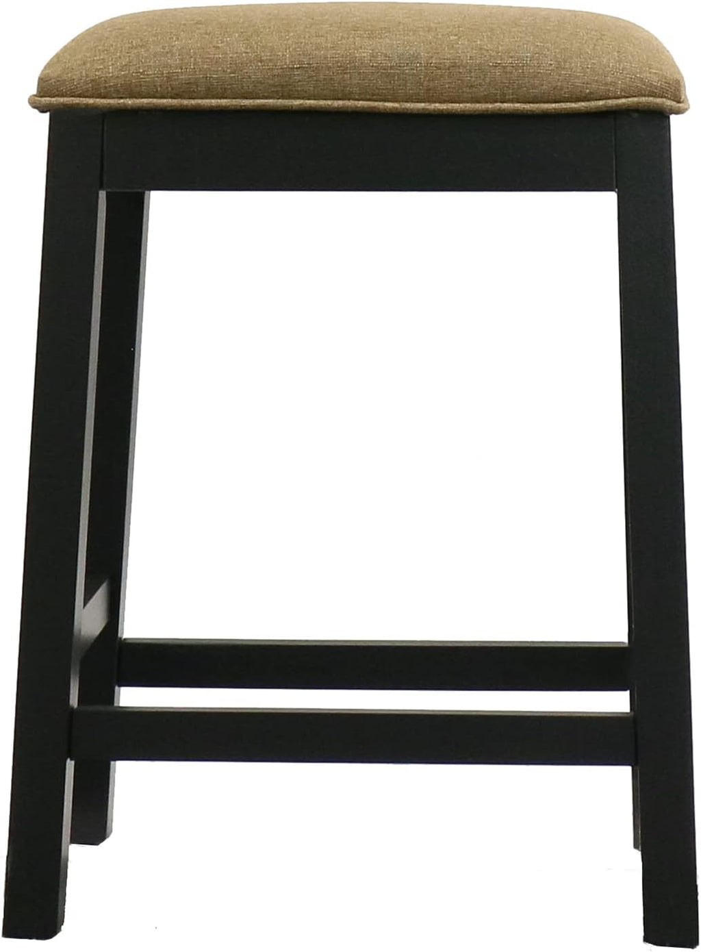 Backless Counter Stool Set of 2, Counter Height Stools 24 Inch Upholstered Bar Stools for Kitchen Counter (Black)