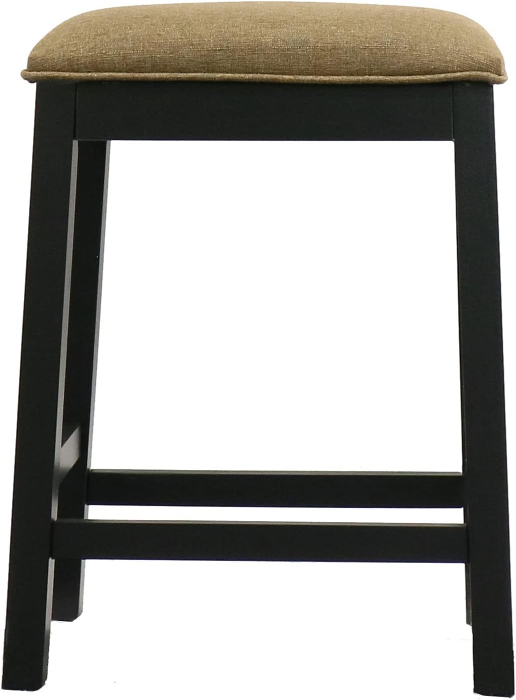 Backless Counter Stool Set of 2, Counter Height Stools 24 Inch Upholstered Bar Stools for Kitchen Counter (Black)