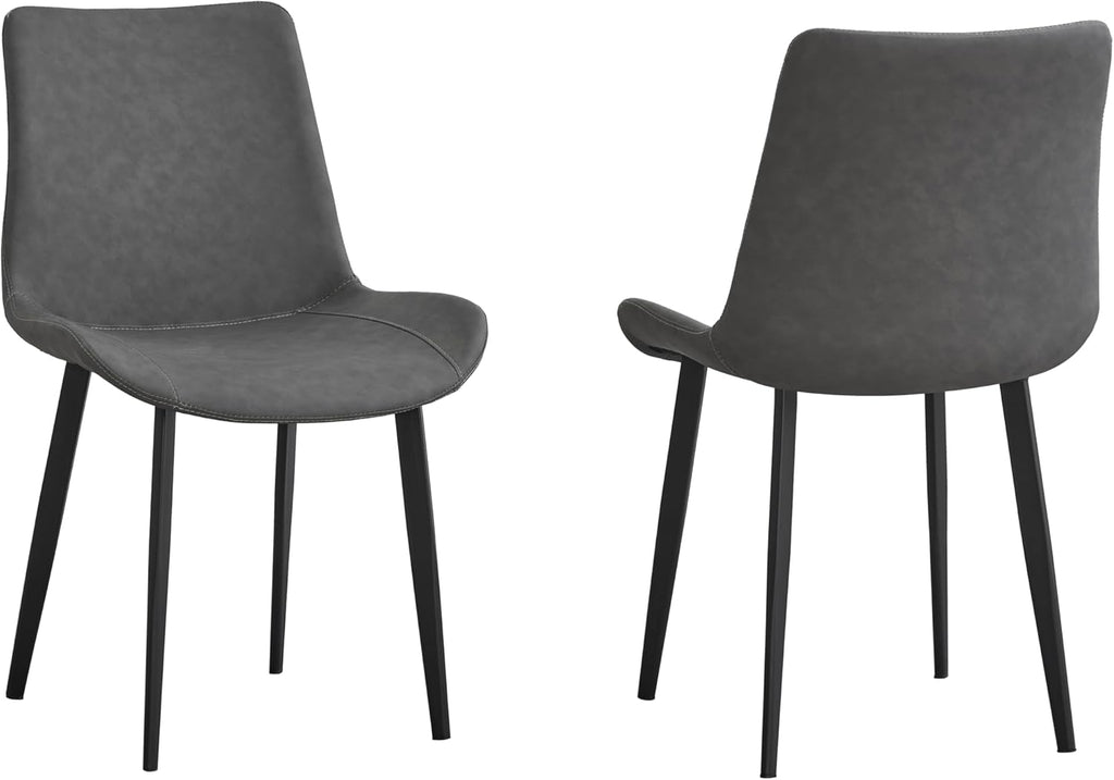 Dining Chairs Set of 4, Mid-Century Modern Dining Room Chairs with Premium Faux Leather (Set of 4, Grey)