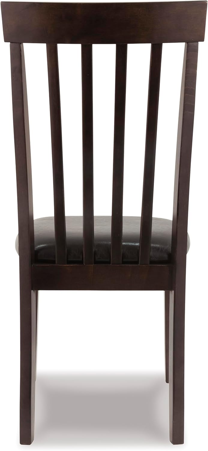 Set of 2 Contemporary Upholstered Dining Chairs, Dark Brown Wood Frame with Gray Undertones, Cushioned Seat, Modern Rake Back Side Chairs for Dining Room & Kitchen
