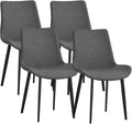 Dining Chairs Set of 4, Mid-Century Modern Dining Room Chairs with Premium Faux Leather (Set of 4, Grey)