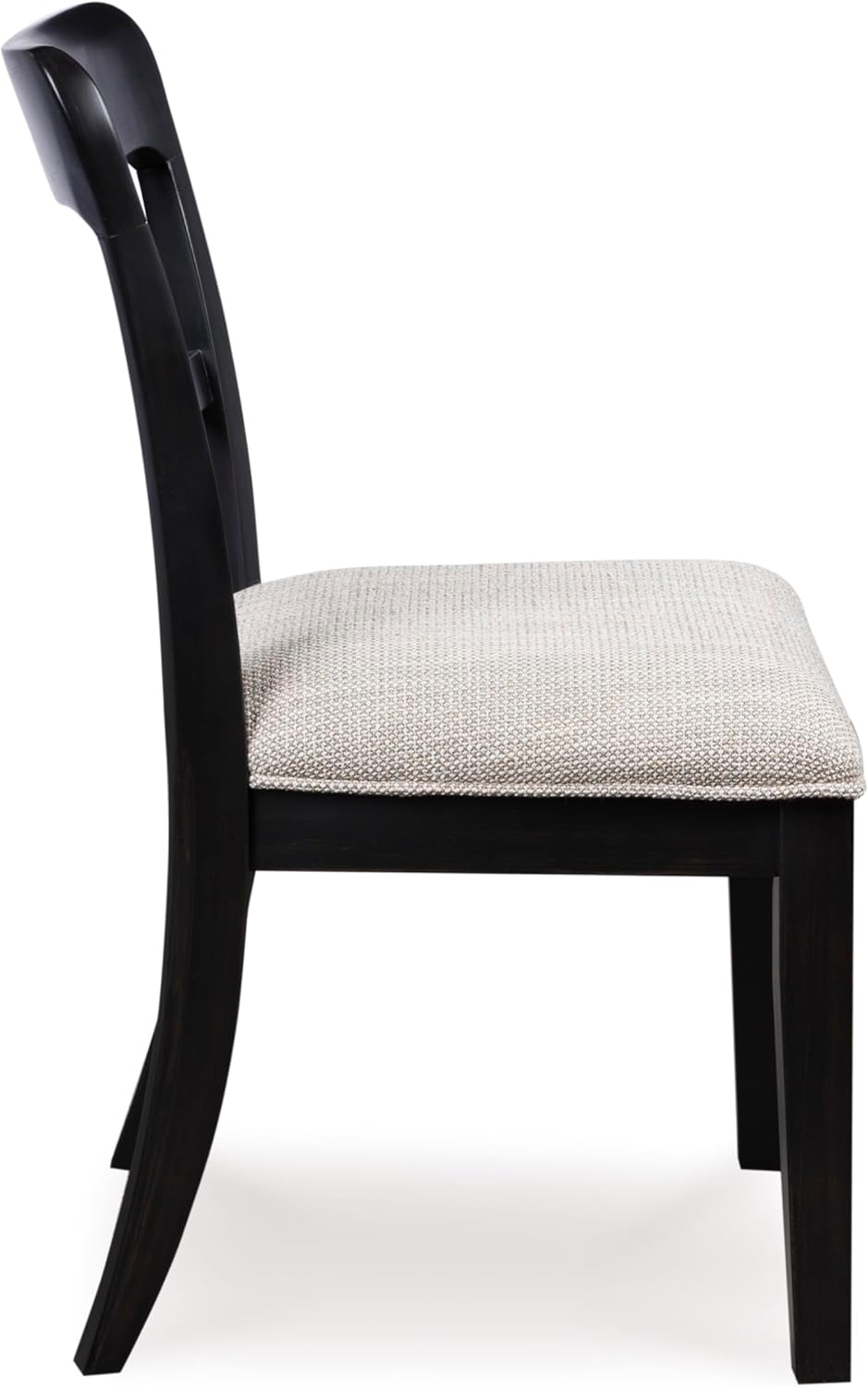 Set of 2 Traditional Farmhouse Dining Side Chairs, Solid Wood Frame, Black Finish, Upholstered Seat, Vintage Bistro Style Kitchen & Dining Chairs with Cushion