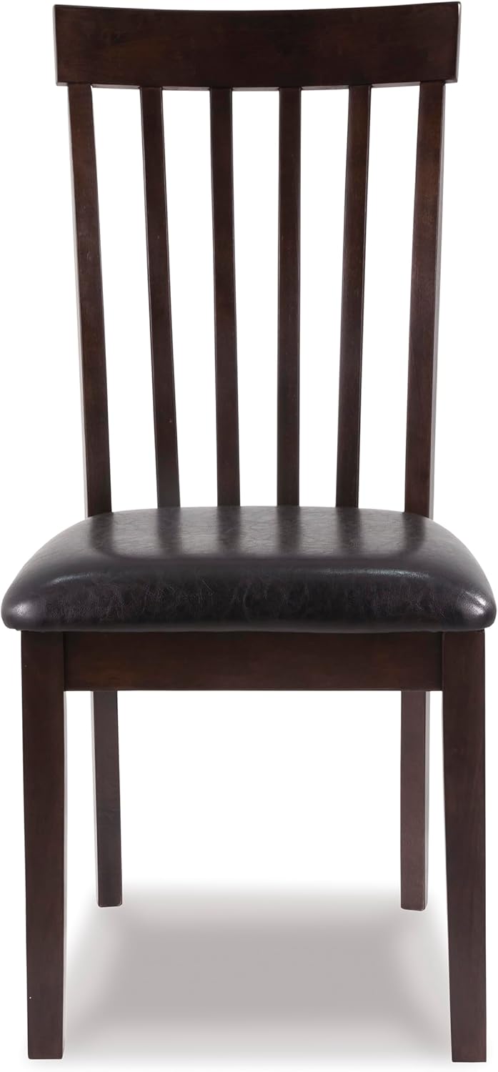 Set of 2 Contemporary Upholstered Dining Chairs, Dark Brown Wood Frame with Gray Undertones, Cushioned Seat, Modern Rake Back Side Chairs for Dining Room & Kitchen