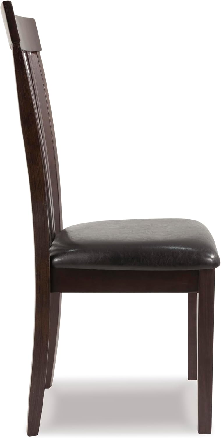 Set of 2 Contemporary Upholstered Dining Chairs, Dark Brown Wood Frame with Gray Undertones, Cushioned Seat, Modern Rake Back Side Chairs for Dining Room & Kitchen