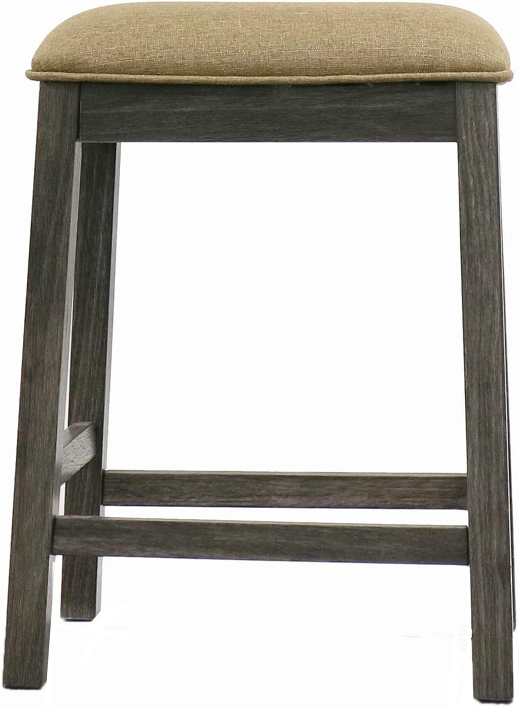Backless Counter Stool Set of 2, Counter Height Stools 24 Inch Upholstered Bar Stools for Kitchen Counter (Grey)