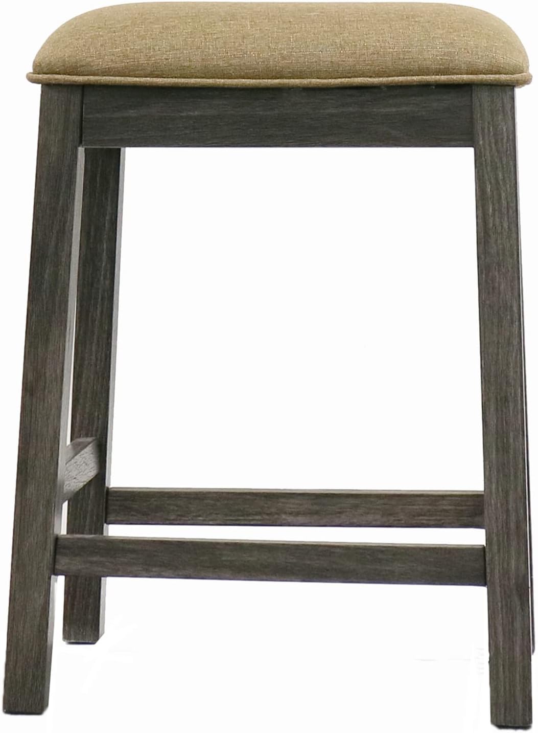 Backless Counter Stool Set of 2, Counter Height Stools 24 Inch Upholstered Bar Stools for Kitchen Counter (Grey)