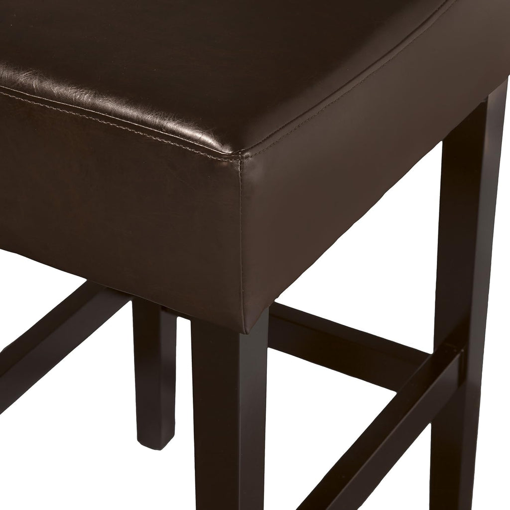 24" Black Bar Stools, Counter Height Stools Set of 2, Faux Leather Kitchen Bar Stools for Island, Backless Bar Stools for Kitchen Counter, Saddle Barstool