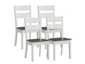 Wood Farmhouse Dining Chairs, Set of 4 Dining Room Chairs with Solid Rubber Wood Legs, Two Tone White/Brown (White/Brown, Set of 4)