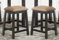 Backless Counter Stool Set of 2, Counter Height Stools 24 Inch Upholstered Bar Stools for Kitchen Counter (Grey)
