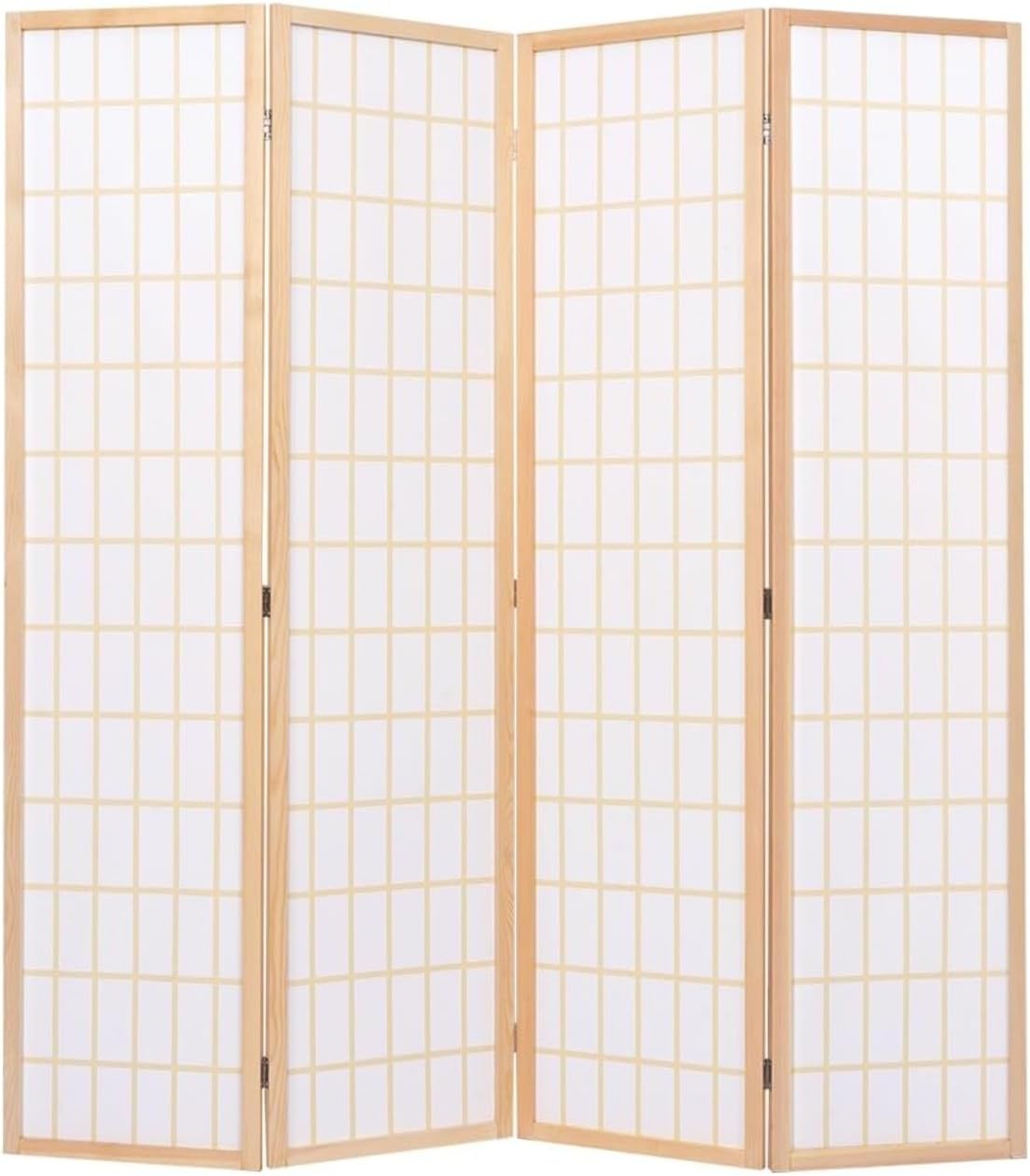 4 Panels Room Divider Privacy Screen Shoji Divider 6ft High Japanese Style Privacy Room Divider (Natural, 4 Panels)