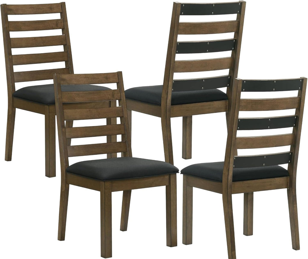 Dining Chairs Set of 4, Dining Room Chairs with Solid Wood Legs, Kitchen Chairs with Cushion (Style2, Set of 4)