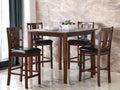 5 Piece Counter Height Dining Set for 4 Pub High Solid Wood Dining Set