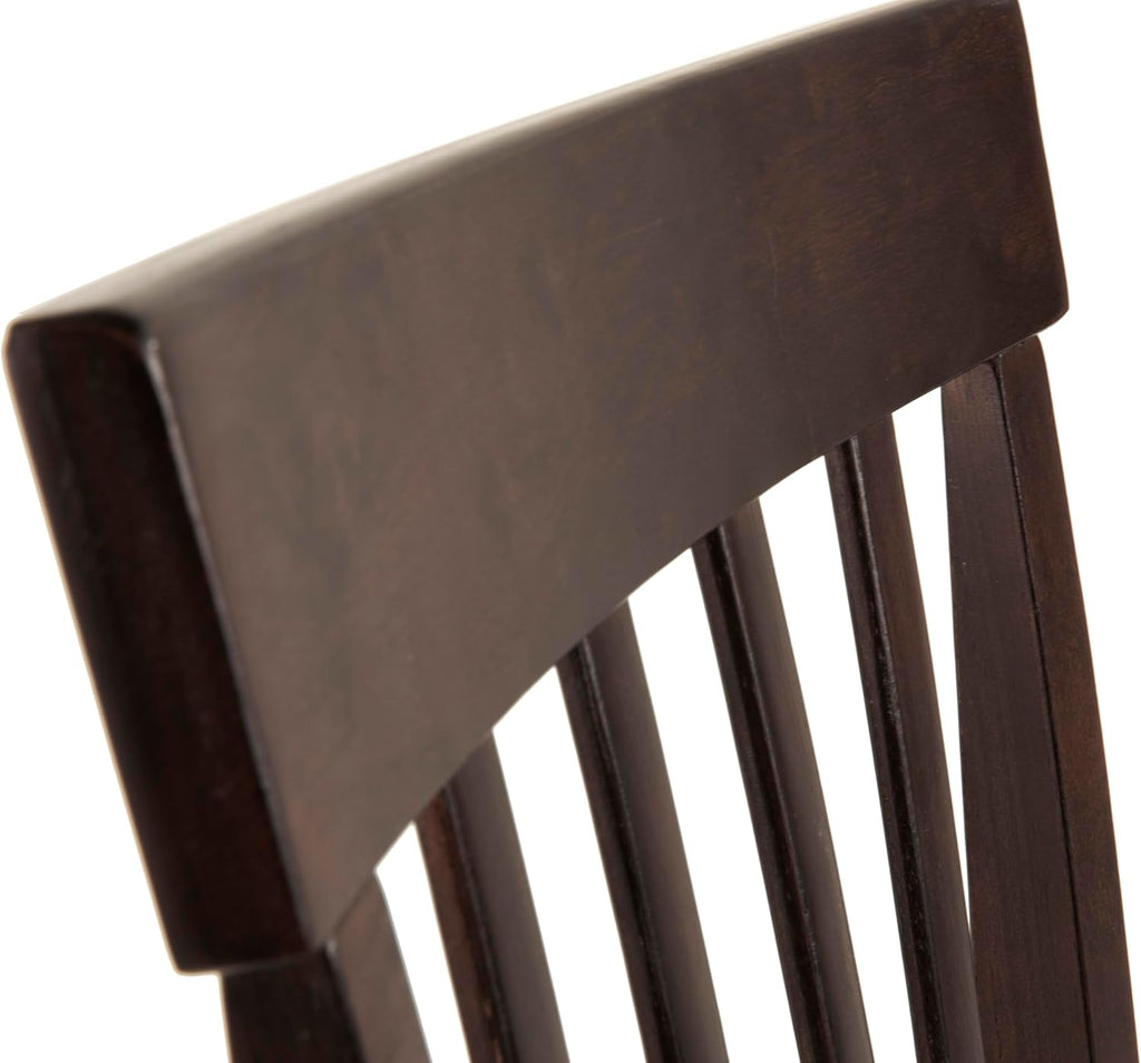 Set of 2 Contemporary Upholstered Dining Chairs, Dark Brown Wood Frame with Gray Undertones, Cushioned Seat, Modern Rake Back Side Chairs for Dining Room & Kitchen