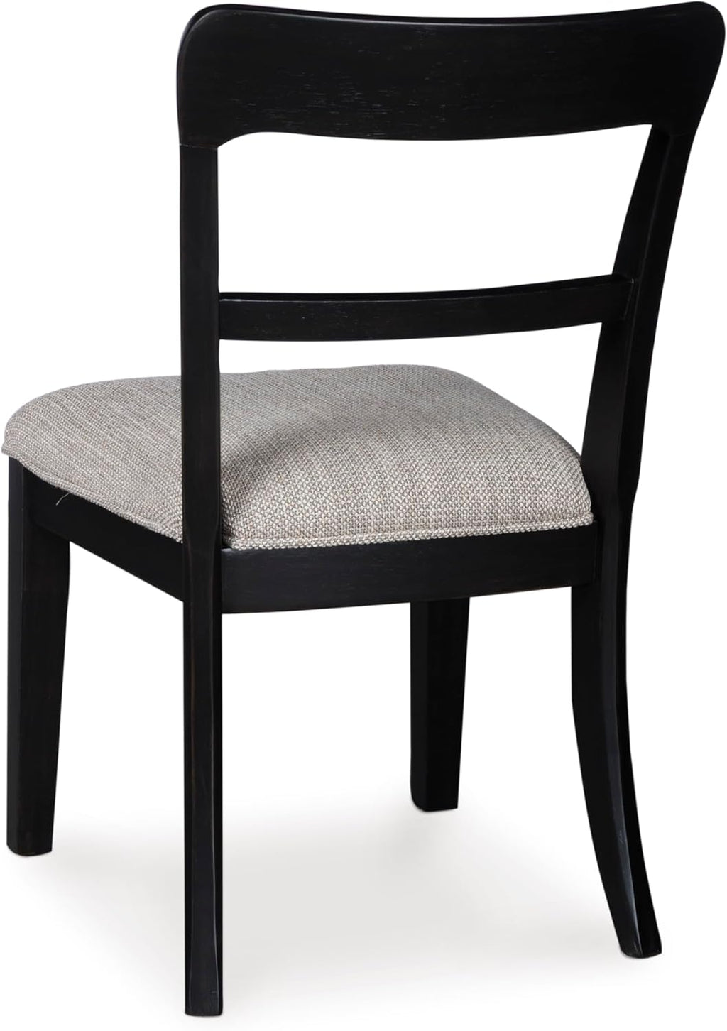 Set of 2 Traditional Farmhouse Dining Side Chairs, Solid Wood Frame, Black Finish, Upholstered Seat, Vintage Bistro Style Kitchen & Dining Chairs with Cushion