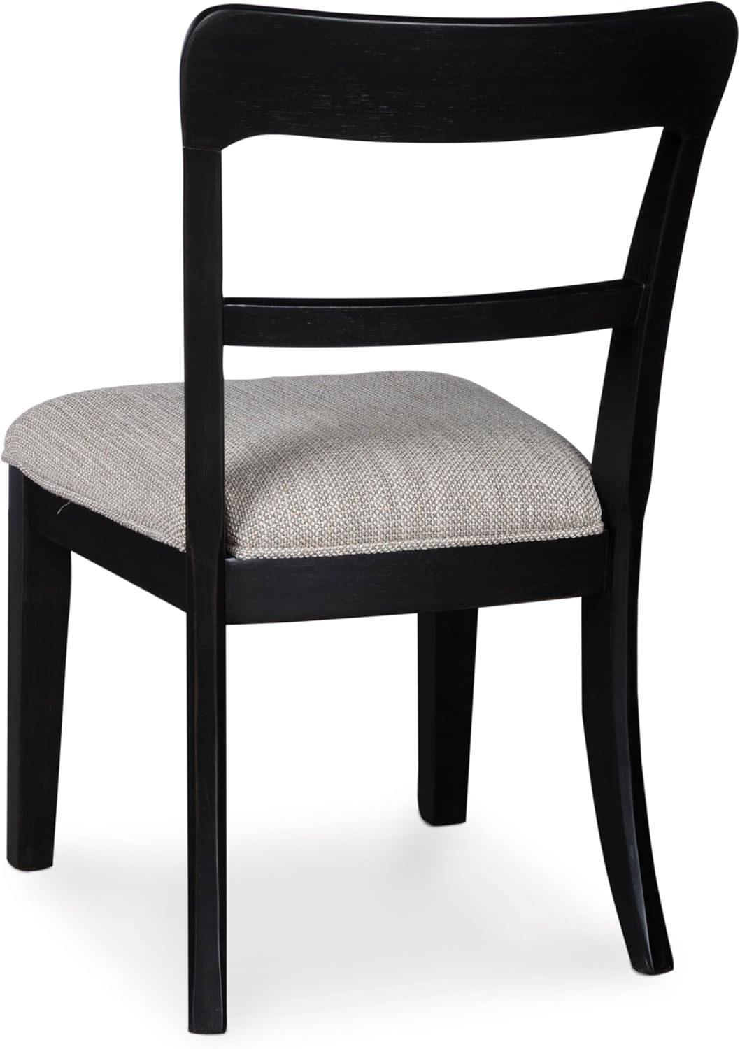 Set of 2 Traditional Farmhouse Dining Side Chairs, Solid Wood Frame, Black Finish, Upholstered Seat, Vintage Bistro Style Kitchen & Dining Chairs with Cushion