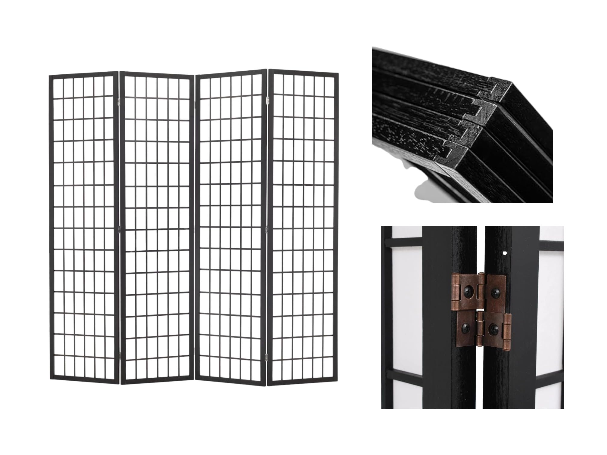 3 Panels Room Divider Privacy Screen Shoji Divider 6ft High Japanese Style Privacy Room Divider (Natural, 3 Panels)