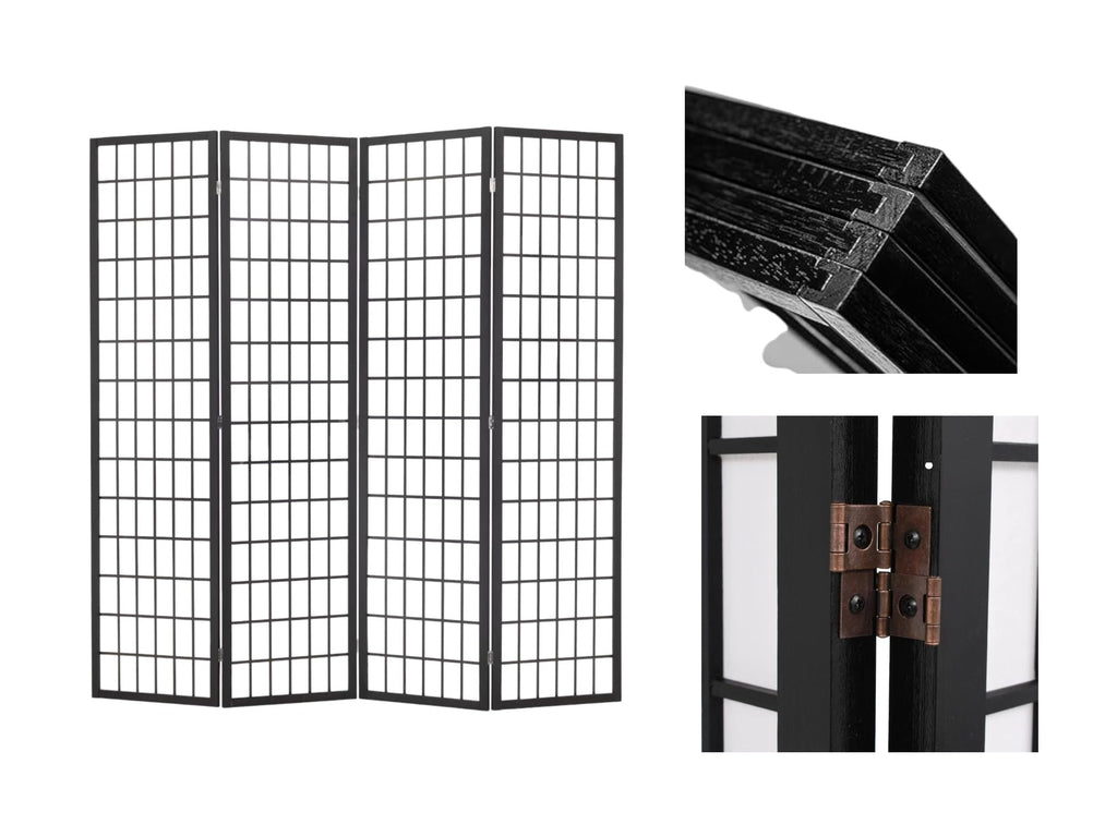 4 Panels Room Divider Privacy Screen Shoji Divider 6ft High Japanese Style Privacy Room Divider (Natural, 4 Panels)