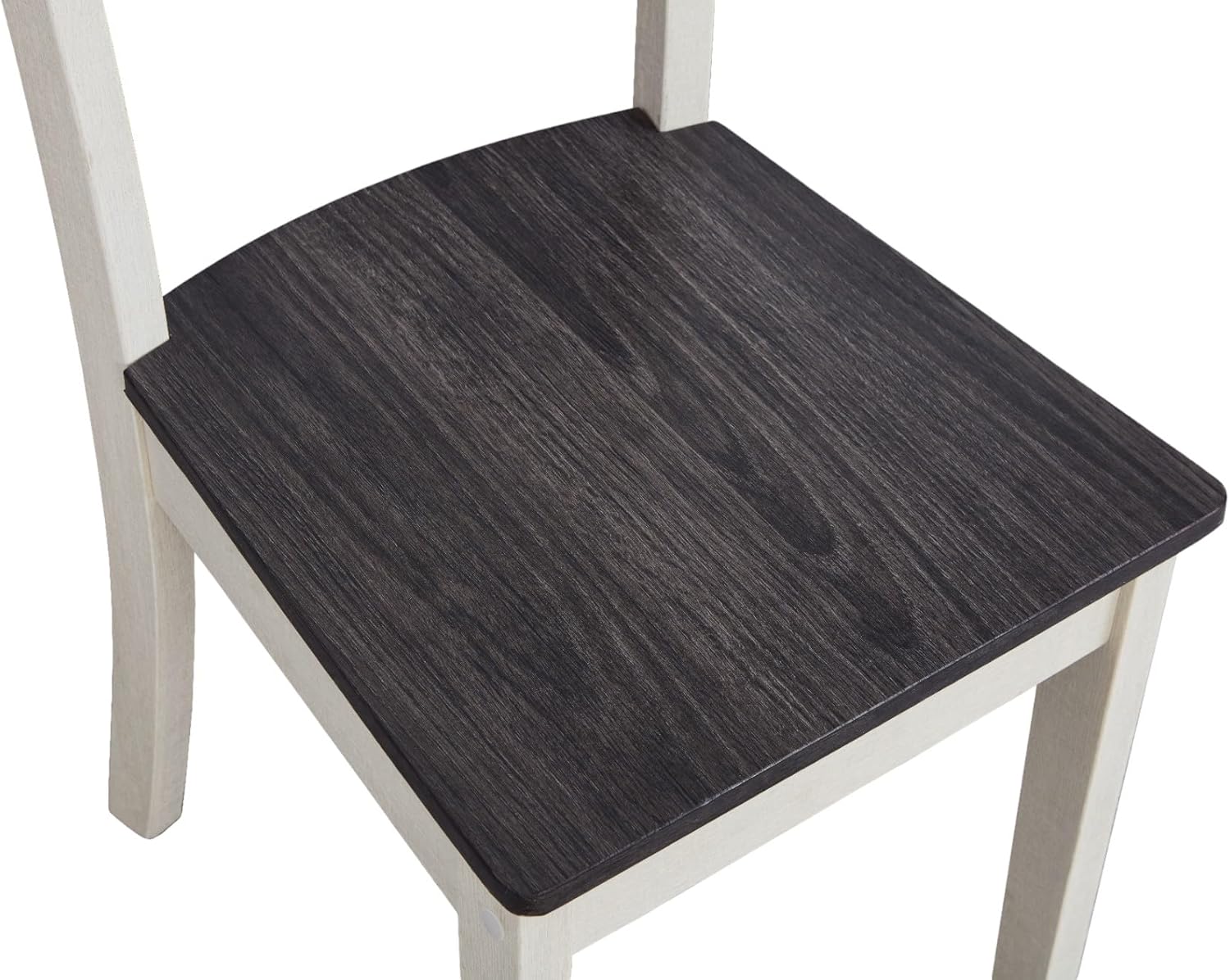 Wood Farmhouse Dining Chairs, Set of 4 Dining Room Chairs with Solid Rubber Wood Legs, Two Tone White/Grey (White/Grey, Set of 4)