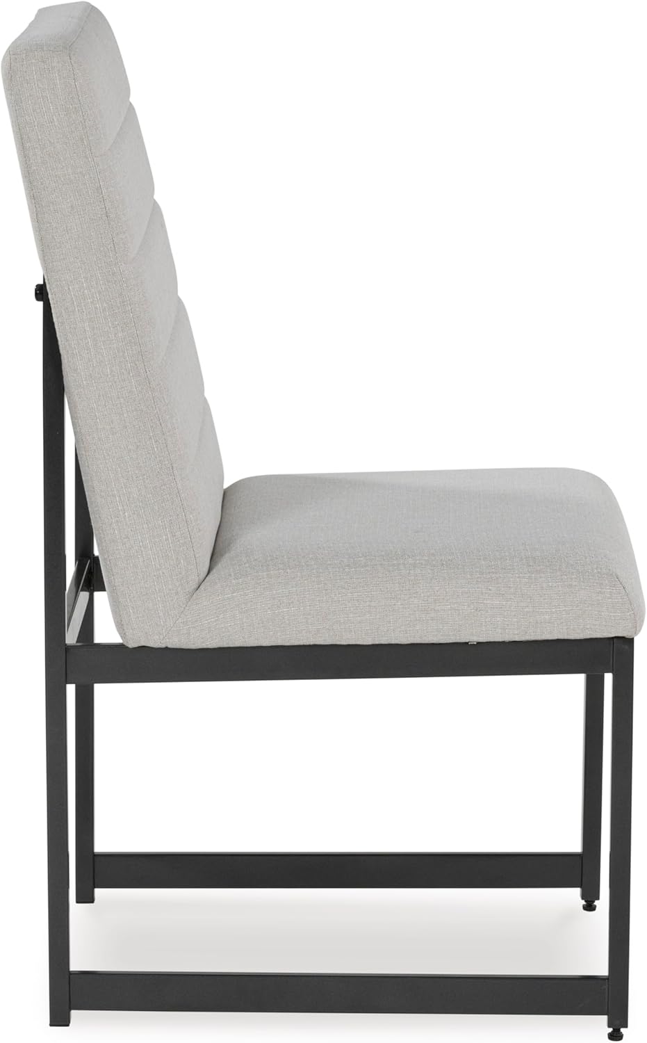 Set of 2 Upholstered Dining Chairs, Modern Urban Style Kitchen Chairs with Cushioned Seat & Back, Light Beige Fabric, Metal Frame with Gunmetal Gray Finish