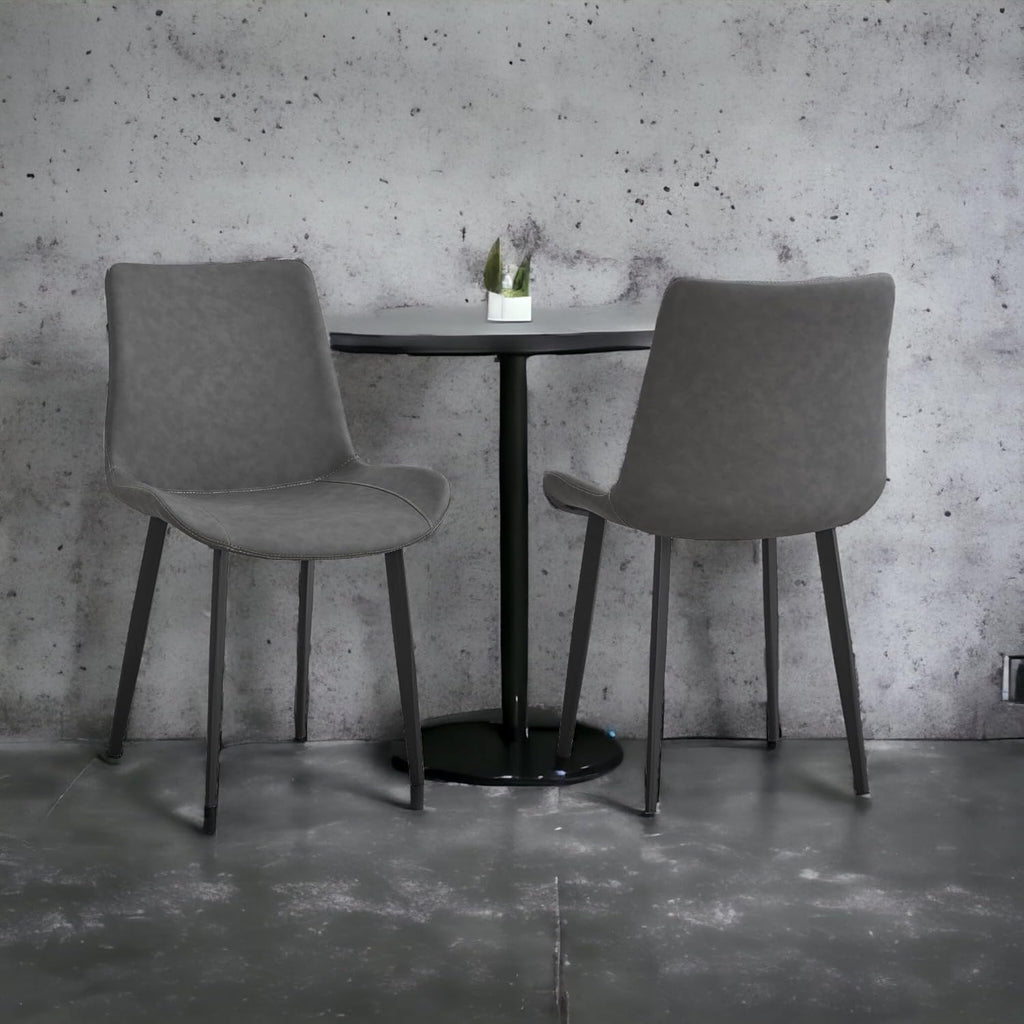 Dining Chairs Set of 4, Mid-Century Modern Dining Room Chairs with Premium Faux Leather (Set of 4, Grey)