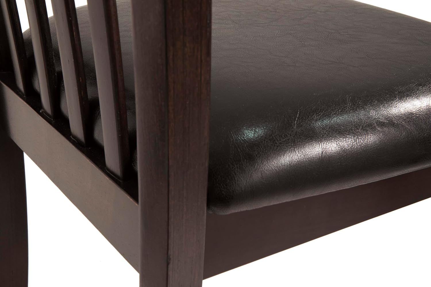 Set of 2 Contemporary Upholstered Dining Chairs, Dark Brown Wood Frame with Gray Undertones, Cushioned Seat, Modern Rake Back Side Chairs for Dining Room & Kitchen