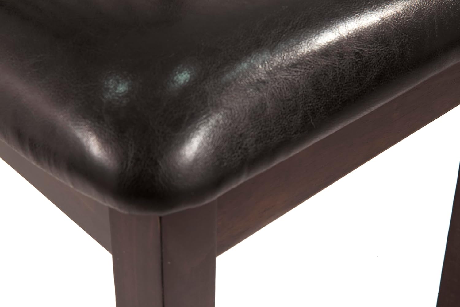 Set of 2 Contemporary Upholstered Dining Chairs, Dark Brown Wood Frame with Gray Undertones, Cushioned Seat, Modern Rake Back Side Chairs for Dining Room & Kitchen