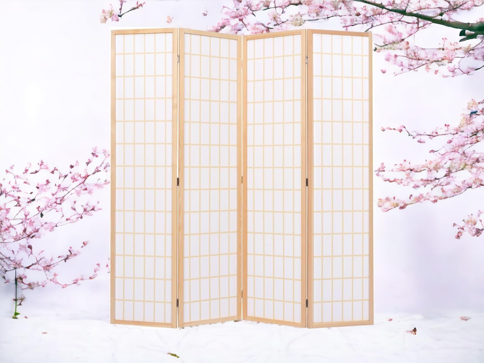 4 Panels Room Divider Privacy Screen Shoji Divider 6ft High Japanese Style Privacy Room Divider (Black, 4 Panels)