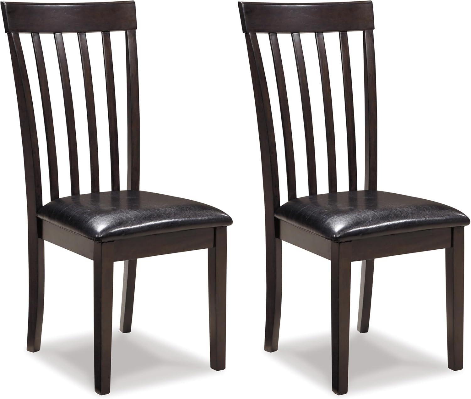 Set of 2 Contemporary Upholstered Dining Chairs, Dark Brown Wood Frame with Gray Undertones, Cushioned Seat, Modern Rake Back Side Chairs for Dining Room & Kitchen