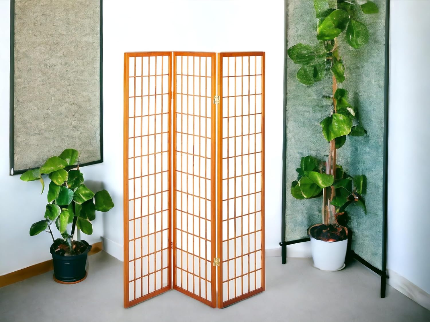 3 Panels Room Divider Privacy Screen Shoji Divider 6ft High Japanese Style Privacy Room Divider (Natural, 3 Panels)