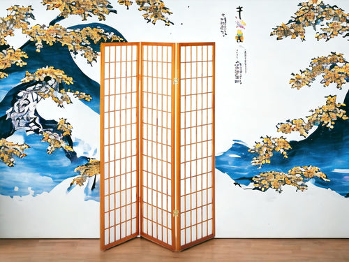 3 Panels Room Divider Privacy Screen Shoji Divider 6ft High Japanese Style Privacy Room Divider (Natural, 3 Panels)