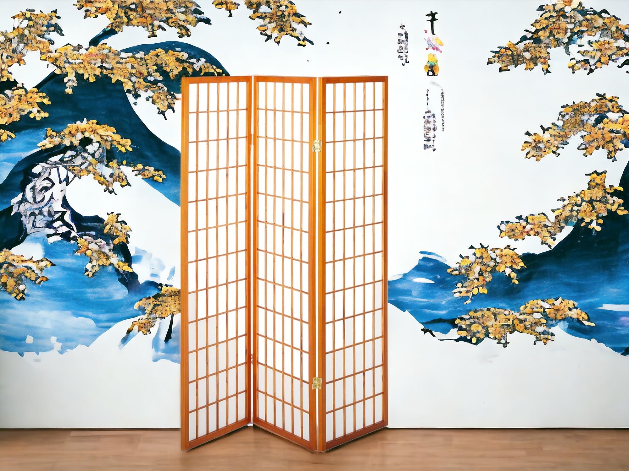 4 Panels Room Divider Privacy Screen Shoji Divider 6ft High Japanese Style Privacy Room Divider (Natural, 4 Panels)