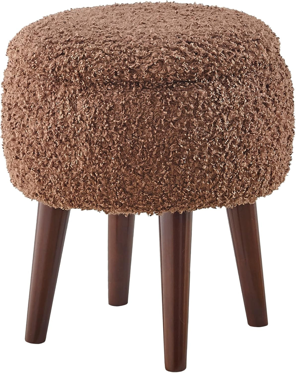 Accent Chair Set, Barrel Chair with Ottoman Set for Living Room, Armchair with Ottoman for Bedroom (Dark Brown)