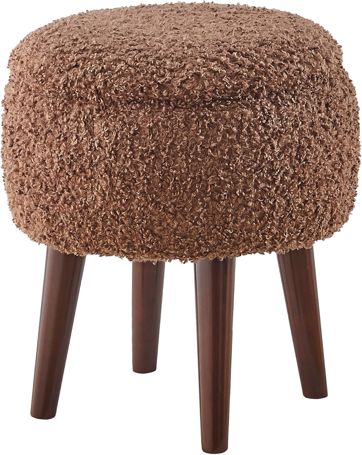 Accent Chair Set, Barrel Chair with Ottoman Set for Living Room, Armchair with Ottoman for Bedroom (Dark Brown)