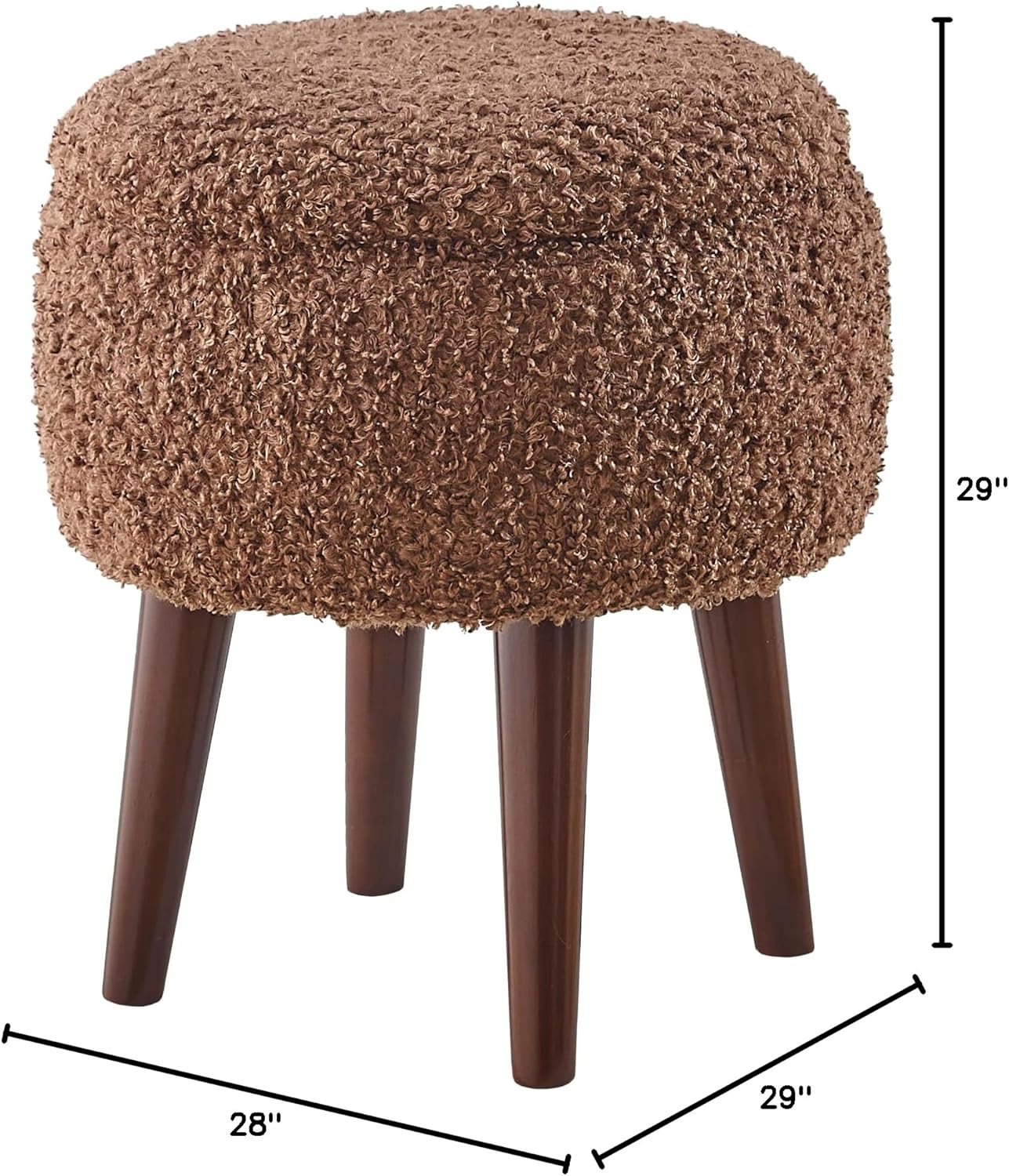 Accent Chair Set, Barrel Chair with Ottoman Set for Living Room, Armchair with Ottoman for Bedroom (Dark Brown)