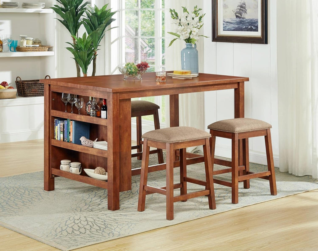 Backless Counter Stool Set of 2, Counter Height Stools 24 Inch Upholstered Bar Stools for Kitchen Counter (Brown)