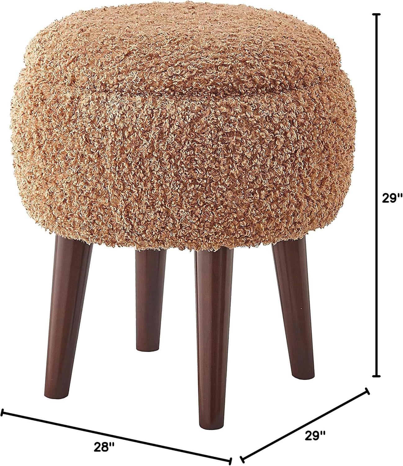Accent Barrel Chair with Ottoman, Modern Accent Chair with Ottoman Set for Living Room, Armchair with Ottoman for Bedroom (Light Brown)