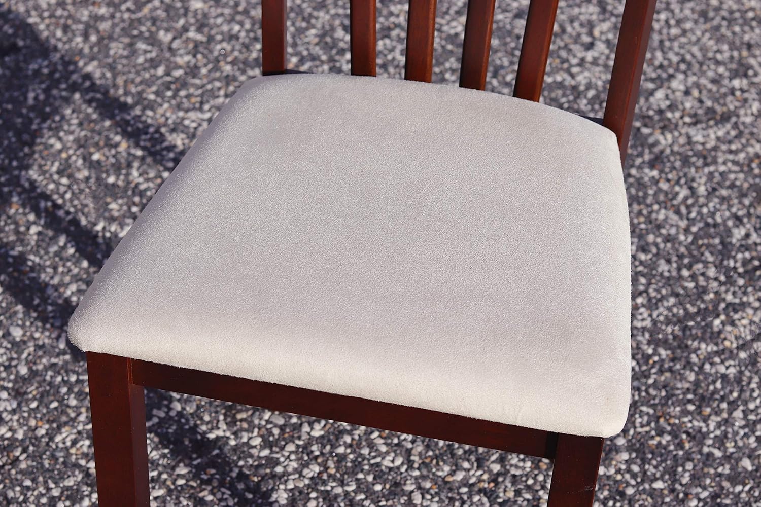 Dining Chairs Set of 2, Wooden Legs Dining Chair, Padded Upholstered Microfiber Seat Kitchen Chair Wooden Chairs (Set of 2) (Wooden Brown)