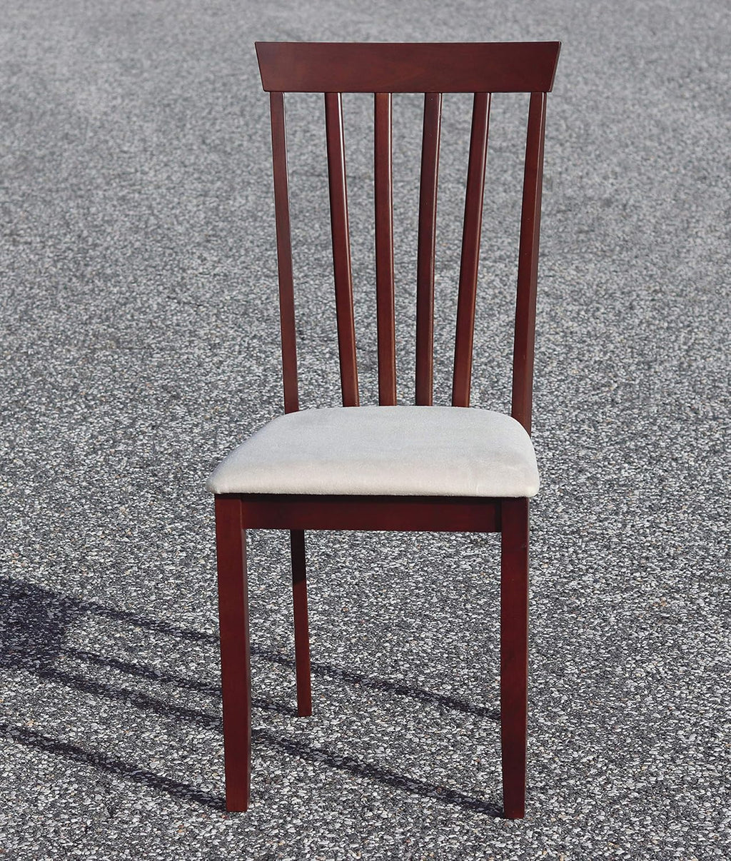Dining Chairs Set of 2, Wooden Legs Dining Chair, Padded Upholstered Microfiber Seat Kitchen Chair Wooden Chairs (Set of 2) (Wooden Brown)