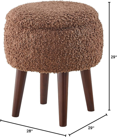 Liveasy Furniture Barrel Accent Chair with Ottoman Set, Sherpa Faux Fur – photo 2 of 19