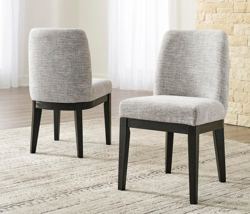 Liveasy Furniture Contemporary Armless Dining Chairs Set of 2, Oak Finish – detail view 2