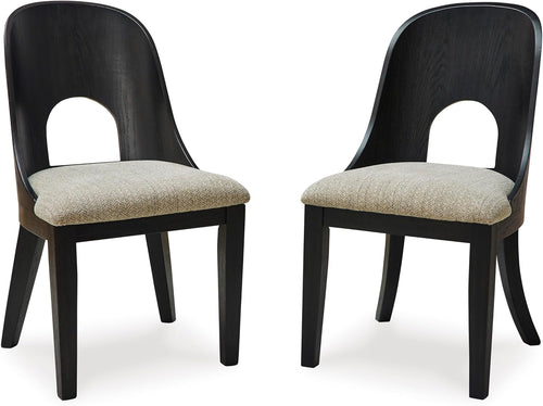 Liveasy Furniture Contemporary Art Deco Dining Chairs Set of 2, Gray/Black – main product photo