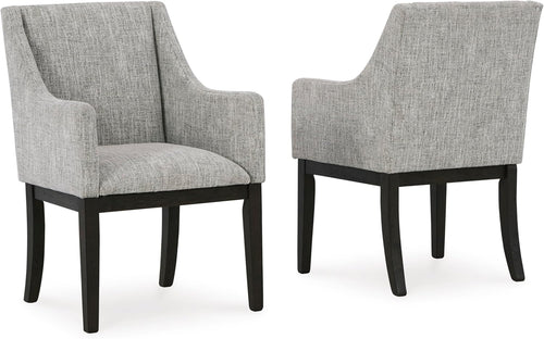 Liveasy Furniture Contemporary Upholstered Dining Chairs Set of 2, Slope Arm – main product photo