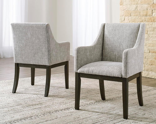 Liveasy Furniture Contemporary Upholstered Dining Chairs Set of 2, Slope Arm – detail view 6