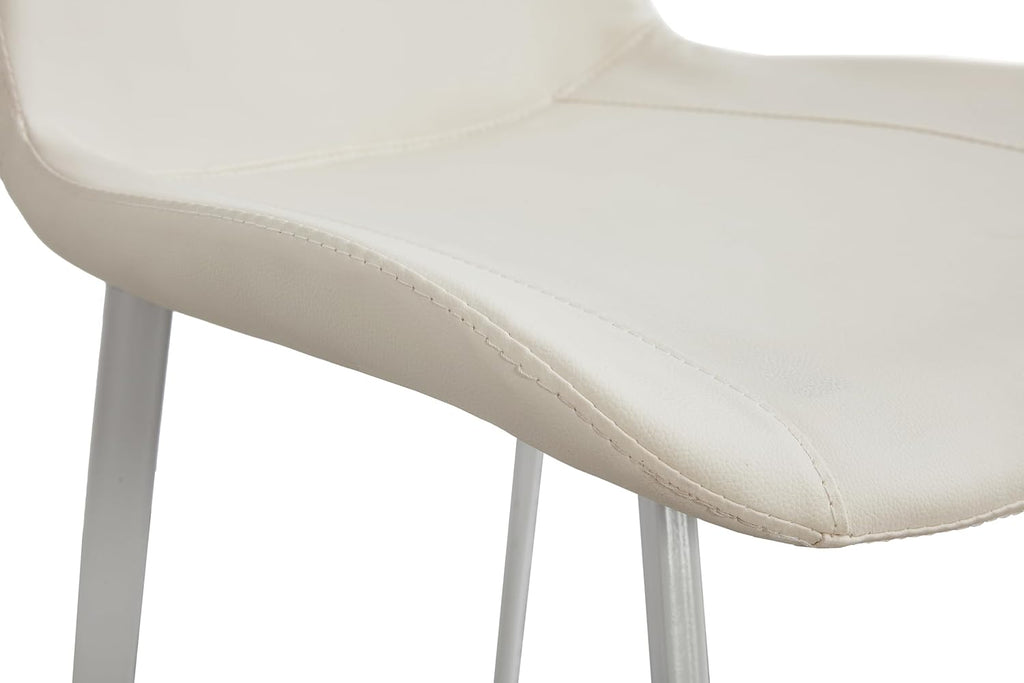 Liveasy Furniture Mid-Century Dining Chairs Set of 4, Premium Faux Leather – White / Set of 4 option – detail view 3