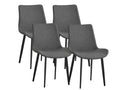 Liveasy Furniture Mid-Century Dining Chairs Set of 4, Premium Faux Leather – Grey / Set of 4 option – main product photo