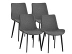 Liveasy Furniture Mid-Century Dining Chairs Set of 4, Premium Faux Leather – Grey / Set of 4 option – main product photo