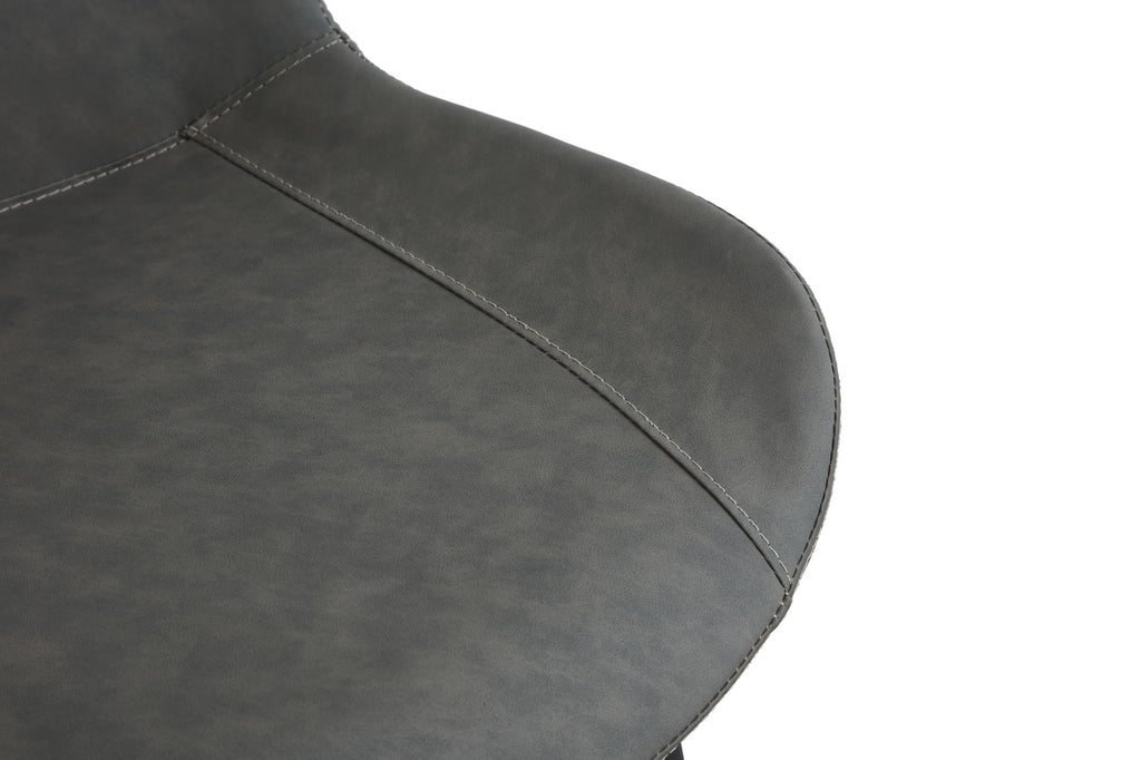 Liveasy Furniture Mid-Century Dining Chairs Set of 4, Premium Faux Leather – Grey / Set of 4 option – detail view 3