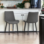 Liveasy Furniture Mid-Century Dining Chairs Set of 4, Premium Faux Leather – Grey / Set of 4 option – detail view 4