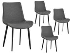 Liveasy Furniture Mid-Century Dining Chairs Set of 4, Premium Faux Leather – Grey / Set of 4 option – detail view 6