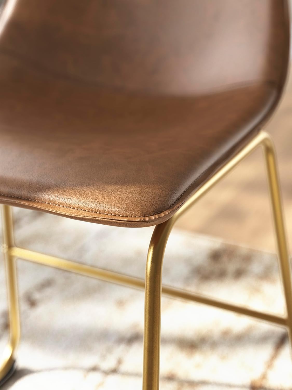 Liveasy Furniture Mid-Century Modern Bucket Seat Dining Chairs Set of 2, Toast – detail view 8
